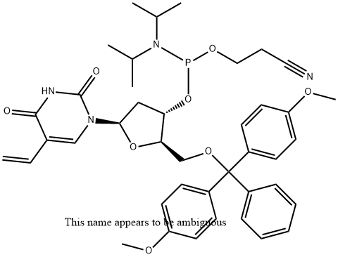 2'-Deoxy-5'-DMT-5-ethenyluridine 3'-CE phosphoramidite 结构式