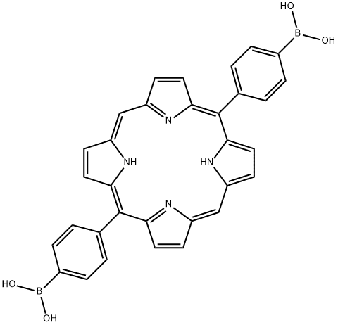 (卟啉-5,15-二基双(4,1-亚苯基))二硼酸 结构式