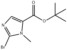 1H-Imidazole-5-carboxylic acid, 2-bromo-1-methyl-, 1,1-dimethylethyl ester 结构式