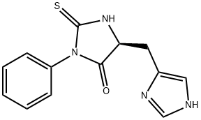 (5S)-5-(1H-咪唑-5-基甲基)-3-苯基-2-硫代-4-咪唑烷酮 结构式