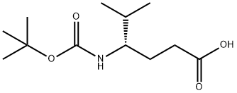 (S)-4-((叔丁氧基羰基)氨基)-5-甲基己酸 结构式