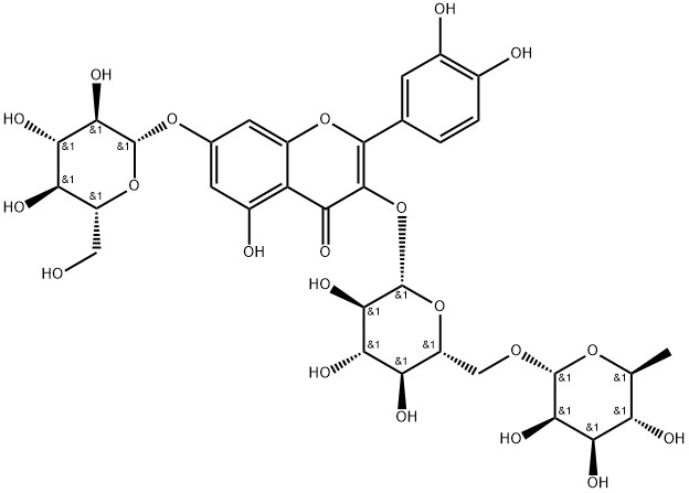 槲皮素3-O-芸香苷-7-O-葡萄糖苷 结构式