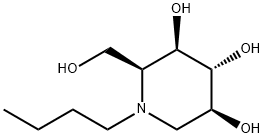 (2S,3R,4R,5S)-1-丁基-2-(羟甲基)哌啶-3,4,5-三醇 结构式