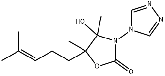 4-hydroxy-4,5-dimethyl-5-(4-methylpent-3-en-1-yl)-3-(4{H}-1,2,4-triazol-4-yl)-1,3-oxazolidin-2-one 结构式