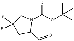 1-Pyrrolidinecarboxylic acid, 4,4-difluoro-2-formyl-, 1,1-dimethylethyl ester 结构式