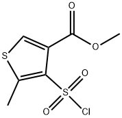 3-THIOPHENECARBOXYLIC ACID, 4-(CHLOROSULFONYL)-5-METHYL-, METHYL ESTER 结构式