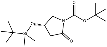 (S)-N-tert-butoxycarbonyl-4-tert-butyldimethylsilyloxy-pyrrolidin-2-one 结构式