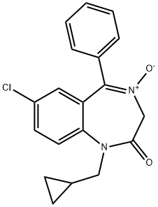 7-CHLORO-1-(CYCLOPROPYLMETHYL)-1,3-DIHYDRO-5-PHENYL-2H-1,4-BENZODIAZEPIN-2-ONE 4-OXIDE 结构式