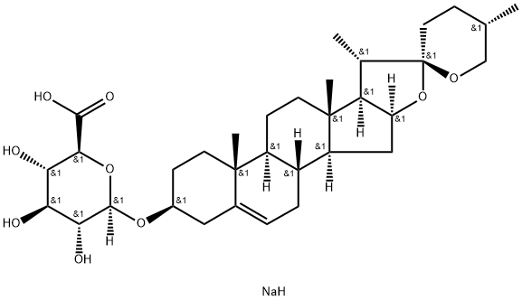 薯蓣皂苷元-3-O-Β-D-葡萄糖醛酸钠 结构式