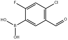 (4-Chloro-2-fluoro-5-formylphenyl)boronic acid 结构式