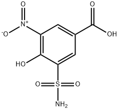 4-Hydroxy-3-nitro-5-sulfamoylbenzoic acid 结构式