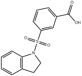 3-(2,3-二氢-1H-吲哚-1-磺酰基)苯甲酸 结构式