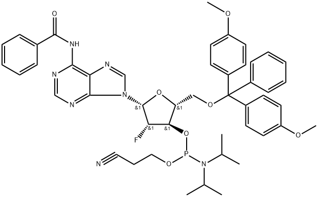 2'-F-2'-ARA-BZ-DA 亚磷酰胺单体 结构式