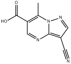 Pyrazolo[1,5-a]pyrimidine-6-carboxylic acid, 3-cyano-7-methyl- 结构式