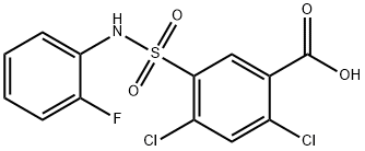 2,4-二氯-5-[(2-氟苯基)氨磺酰基]苯甲酸 结构式