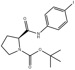 叔-丁基 (2S)-2-[(4-碘苯基)氨基羰基]吡咯烷-1-甲酸基酯 结构式