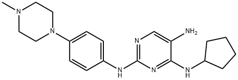 2,4,5-Pyrimidinetriamine, N4-cyclopentyl-N2-[4-(4-methyl-1-piperazinyl)phenyl]- 结构式