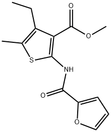 methyl 4-ethyl-2-(furan-2-carboxamido)-5-methylthiophene-3-carboxylate 结构式