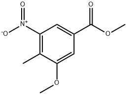 Benzoic acid, 3-methoxy-4-methyl-5-nitro-, methyl ester 结构式