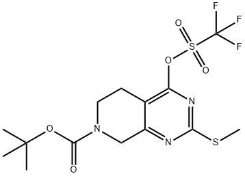 2-(甲硫基)-4-(((三氟甲基)磺酰基)氧基)-5,8-二氢吡啶并[3,4-D]嘧啶-7(6H)-羧酸叔丁酯 结构式