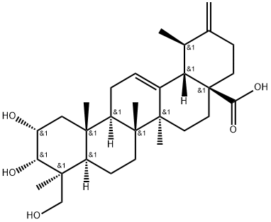 2α,3α,24-Trihydroxyursa
-12,20(30)-dien-28-oic acid 结构式