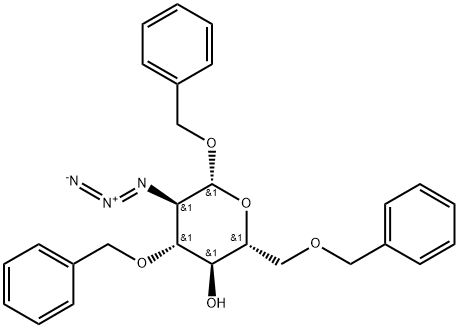 苄基 2-叠氮基-3,6-二-O-苄基-2-脱氧-Β-D-吡喃葡萄糖苷 结构式
