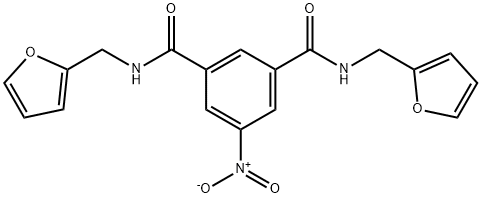 1-N,3-N-bis(furan-2-ylmethyl)-5-nitrobenzene-1,3-dicarboxamide 结构式