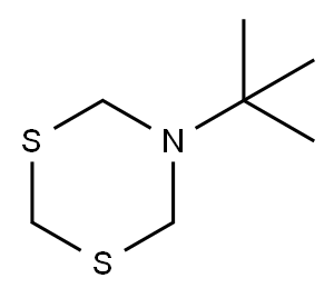 5-tert-Butyl-1,3,5-dithiazinane 结构式