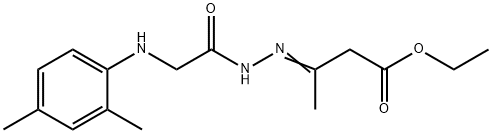 ethyl 3-({[(2,4-dimethylphenyl)amino]acetyl}hydrazono)butanoate (non-preferred name) 结构式