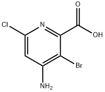 4-氨基-3-溴-6-氯吡啶酸 结构式