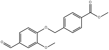 4-(4-甲酰基-2-甲氧基苯氧基甲基)苯甲酸甲酯 结构式