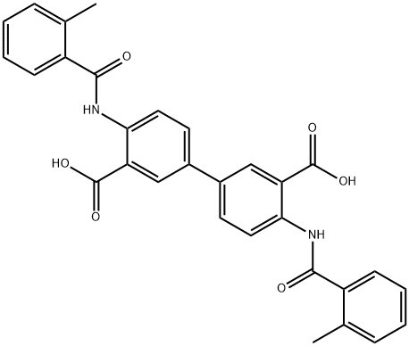 4,4''-Bis[(2-methylbenzoyl)amino]-[1,1''-Biphenyl]-3,3''-dicarboxylic Acid 结构式