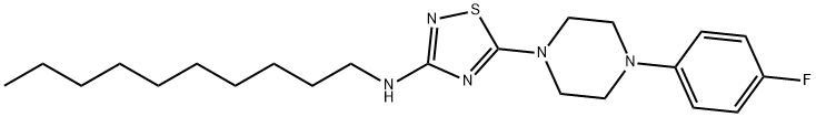 N-Decyl-5-[4-(4-fluorophenyl)-1-piperazinyl]-1,2,4-thiadiazol-3-amine 结构式