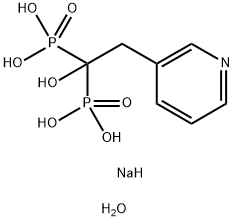 羟基-(1-羟基-1-膦酰基-2-吡啶-3-基乙基)次膦酸钠水合物 结构式