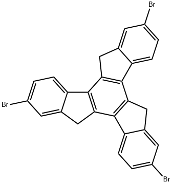 2,7,12-三溴-10,15-二氢-5H-二茚并[1,2-A:1',2'-C]氟代 结构式