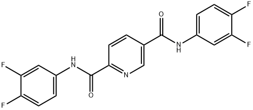 2-N,5-N-bis(3,4-difluorophenyl)pyridine-2,5-dicarboxamide 结构式