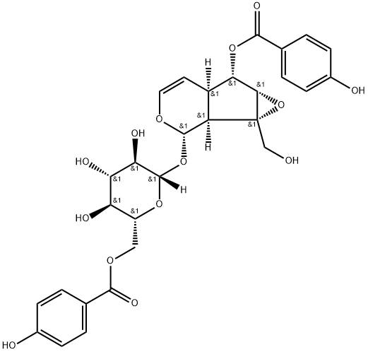 6'-O-对羟基苯甲酰基梓甙 结构式