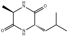 2,5-Piperazinedione, 3-methyl-6-(2-methylpropyl)-, (3R-trans)- (9CI) 结构式