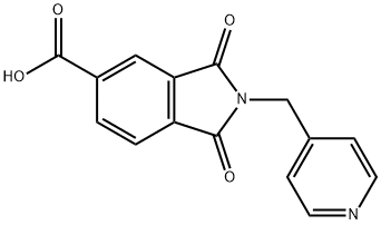 1H-ISOINDOLE-5-CARBOXYLIC ACID, 2,3-DIHYDRO-1,3-DIOXO-2-(4-PYRIDINYLMETHYL)- 结构式