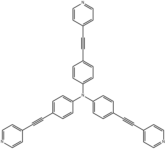 三(4-(吡啶-4-基乙炔基)苯基)胺 结构式