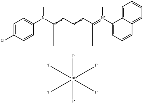 2-[3-(5-氯-1,3-二氫-1,3,3-三甲基-2H-吲哚-2-亞基)-1-丙烯-1-基]-1,3,3-三甲基-3H-苯並[G]吲哚六氟磷酸鹽 结构式