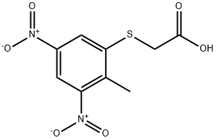 2-((2-甲基-3,5-二硝基苯基)硫代)乙酸 结构式