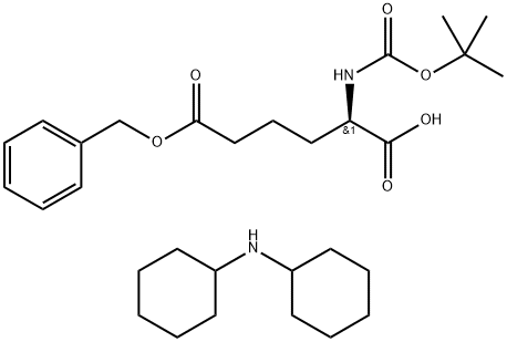 N-BOC-R-2-氨基己二酸-6-苄酯DCHA 结构式