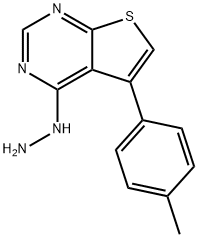 4-肼基-5-(4-甲基苯基)噻吩并[2,3-D]嘧啶 结构式