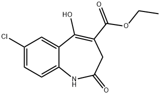 7-氯-5-羟基-2-氧代-2,3-二氢-1H-苯并[B]氮杂-4-羧酸乙酯 结构式