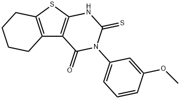 2-巯基-3-(3-甲氧基苯基)-5,6,7,8-四氢苯并[4,5]噻吩并[2,3-D]嘧啶-4(3H)-酮 结构式