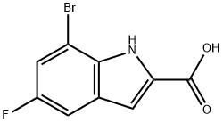 7-溴-5-氟-1H-吲哚-2-羧酸 结构式