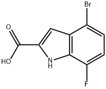 4-溴-7-氟吲哚-2-甲酸 结构式