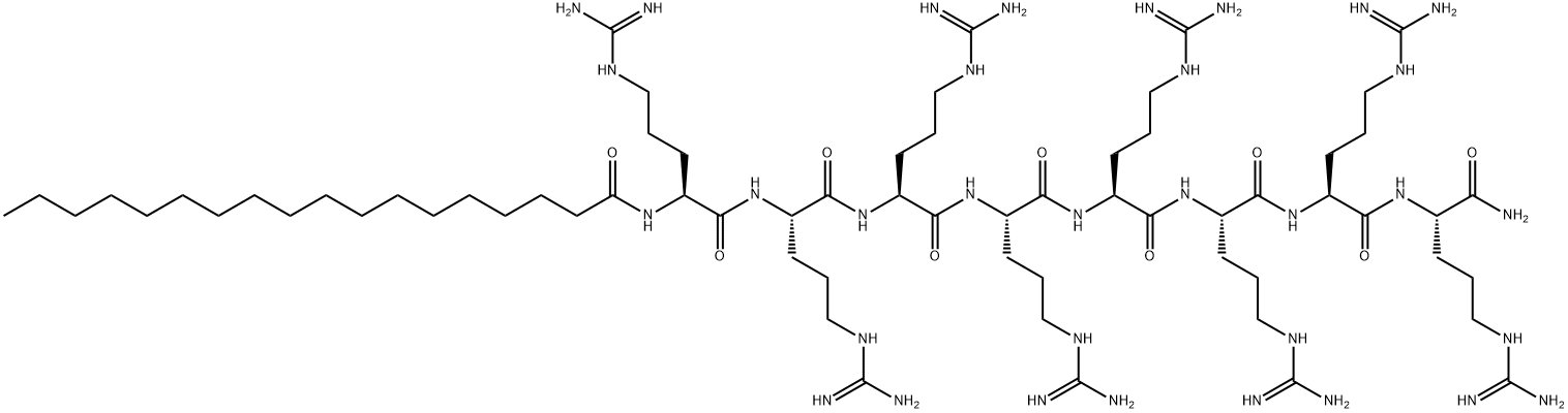 L-Argininamide, N2-(1-oxooctadecyl)-L-arginyl-L-arginyl-L-arginyl-L-arginyl-L-arginyl-L-arginyl-L-arginyl- 结构式