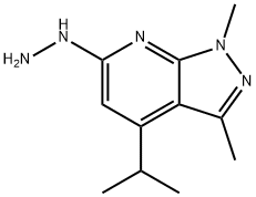 6-hydrazinyl-4-isopropyl-1,3-dimethyl-1H-pyrazolo[3,4-b]pyridine 结构式